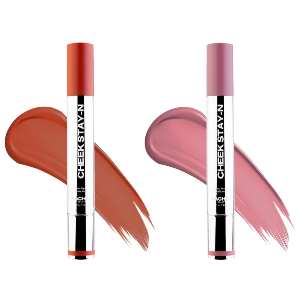 Sacheu Cream Cheek Stay-N Liquid Blush For Cheeks - High Pigment Buildable Lightweight Blush Infused With Squalane For Dewy Radiant Flushed Cheeks