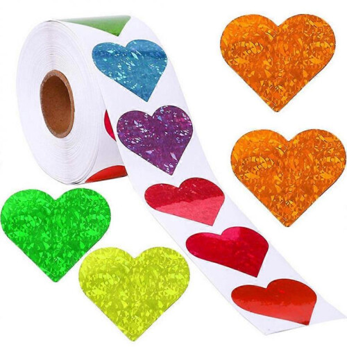 1 Roll of Decorative School Stickers Multi-function Teacher Stickers Heart Sticker