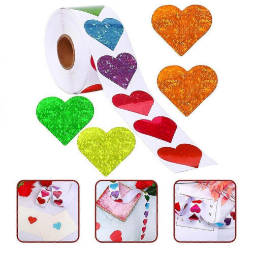 1 Roll of Decorative School Stickers Multi-function Teacher Stickers Heart Sticker 2