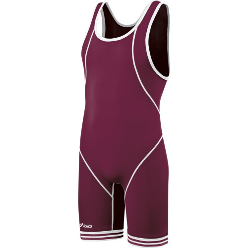 Asics ASICS Heren Snap Down Worstelsinglet, Cardinal/Wit, X-Large