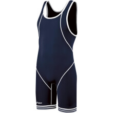 ASICS Heren Snap Down Worstelsinglet, Marine/Wit, 4X-Small