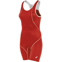 ASICS Damen Snap Down Wrestling Singlet Rot/Weiß X-Large
