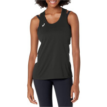 ASICS Damen Damen Team Sweep Singlet Schwarz/Weiß Large