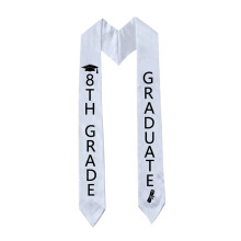 Aisosiks 8. klasse Graduation Stole Class of 2025 8. Grade Grad Sash 8. Grade Graduation Decorations 2025 (Guld)