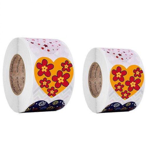 2 Rolls Valentine's Day Packing Sealing Stickers Valentine's Day Theme Labels