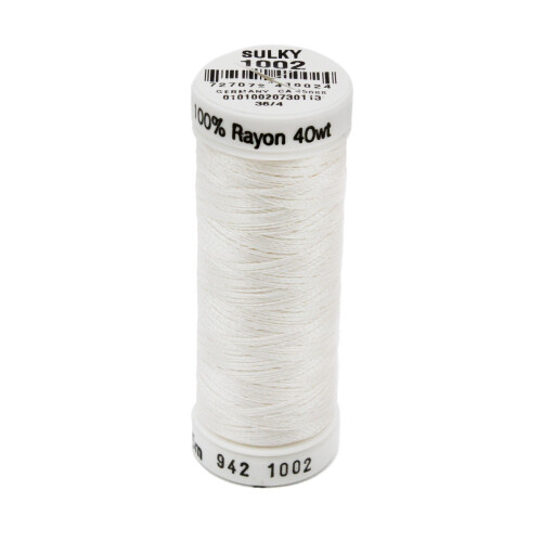 Sulky 942-1002 Rayon Thread for Sewing 250-Yard Soft White