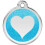 R?d Dingo rustfrit st?l med glitter Pet I.D. Tag - Hjerte (Aqua Medium) 1