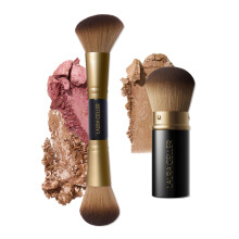LAURA GELLER NEW YORK CARA IT TODO SET DE CISCULO DE MAQUILLO DE 2 PC - Pincel Kabuki de aergrafo retrctil + rubor de doble extremo y bronceador