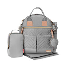 Mochila para paales de skip hop: mochila de paales de suite 6-en-1 juego de viajes para bebs multifuncin con correas de cochecito de almohadilla