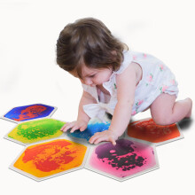 Art3d 6-Fliesen-Sechseck-Sensorik-Bodenfliesen fr Kleinkinder und Kinder, bunte flssige Sensorik-Aktivittsmatte fr aktives Spielen und dekora
