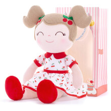 Gloveleya Babypuppe Mdchen Geschenke Plschtiere Weiche Puppen Babygeschenke Kirschmdchen Rot 14 Zoll mit Geschenkbox Neu
