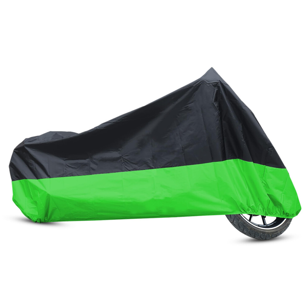 Uxcell Xl 190T Rain Dust Protector Scooter Motorcycle Cover 96Inch For Bmw Black/Green 602451121411