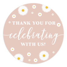 Andaz Press Kids Party Favor Thank You for Celebrating with Us Stickers 80-Pack 2-Inch Round Daisy Stickers for Kids Girls Baby Shower 1st Bir