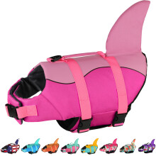 Dogcheer Hunde-Schwimmweste, niedliche Hai-Hunde-Schwimmweste zum Schwimmen, Bootfahren, mit hervorragendem Auftrieb und Rettungsgriff, verstellbare