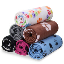 Comsmart Pet Tppe Hund Kat Bldt Fleece tpper Sovemtte Pad Sengebetrk med poteprint til killing hvalpe og andre sm dyr 6 pakke med 24x28 tom