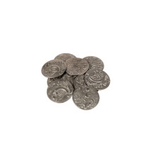 The Broken Token Prop Coins - 30mm Silver Celtic Themed Gaming Coins Pack of 9, Novelty Fantasy Replica Coins