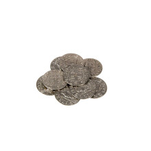 The Broken Token Prop Coins - 30mm Silver Middle Ages Themed Replica Coins Pack of 9, Historical Prop and Novelty Coins