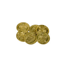 The Broken Token Prop Coins - 35mm Gold Renaissance Themed Gaming Replica Coins Pack of 6, Historical Prop and Novelty Coins