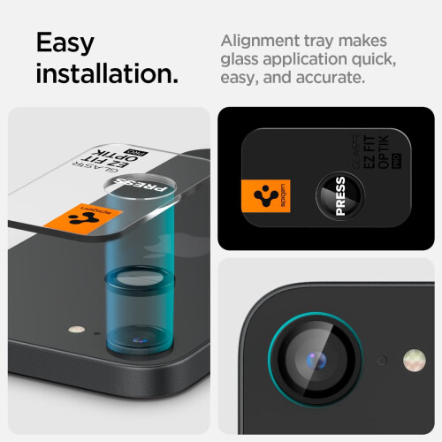 Spigen Spigen Camera Lens Screen Protector [GlasTR Optik Pro] designet til iPhone 16e - Sort [2 Pack] 2
