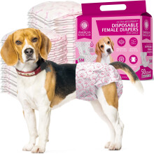 American Kennel Club Female Dog Wrap Disposable Diapers with Wetness Indicator Small 50 Count