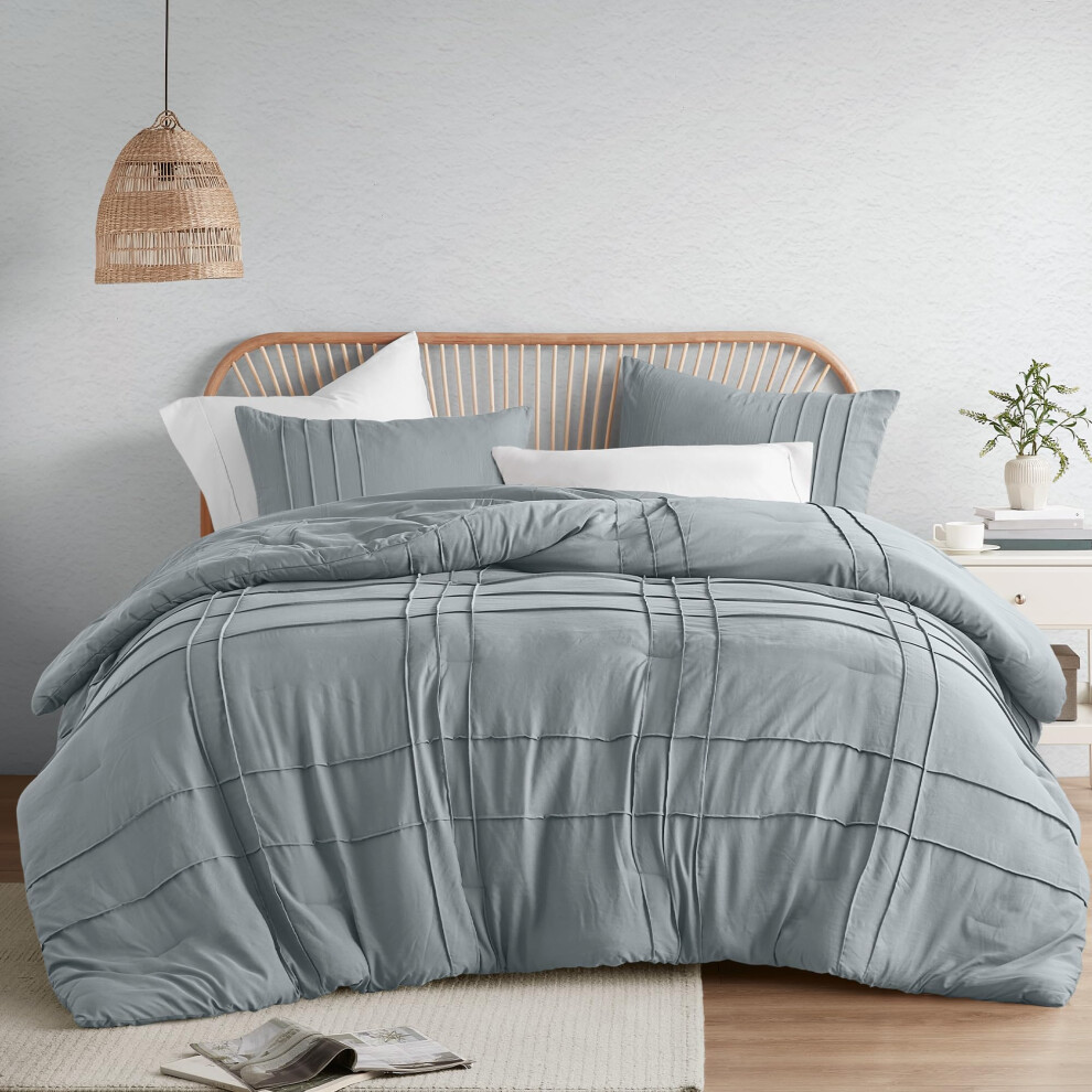 ENSEMBLE DE COMFORTER BLUE / GREY CAL KING SILL