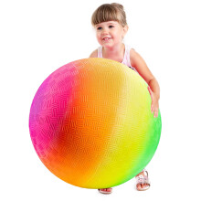 Bola de juegos arcoiris de 18 pulgadas para nios (paquete de 1) talla de jumbo Rainbow Inflable Big Bouncby Kickball para park Giant Balls para jueg
