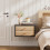 Living And Home (Light Oak+Black) Wall Mounted Floating Bedside Table 3