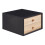 Living And Home (Light Oak+Black) Wall Mounted Floating Bedside Table 5