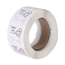 1 Roll Baking Themed Stickers Baking Decoration Sticker DIY Decorative Stickers Labels DIY Holiday Baking Stickers Kraft Paper Handmade Sticker Roll W