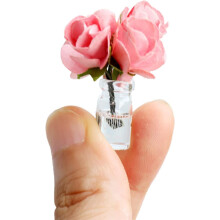Mini Dollhouse Miniature Vase Micro Landscape Colorful Flower Glass Bottle Miniature Decoration for 1:12 Scale Dollhouse Scene Props Dollhouse D?cor D