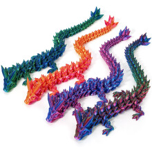 3D titen drak 4ks Crystal Dragon Fidget Toy Flexibiln kloubov drak 3D tiskrna Zvrec dekorace (4dln sada-B)