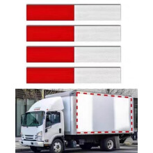 Gzyqzda Safety Reflective Tape 2 x12''  60pack Waterproof Self Adhesive Auto Truck Safety Reflector Strips Hazard Caution Warning Sticker for Roa