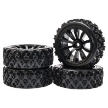 JIUWU h?jtydende 4-pack off-road 12 mm hex Rc hjul og d?k - 1/10 skala Rc d?k opgradering for forbedret k?reoplevelse (sort)