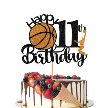 Crseniny Basketball Tillykke med 11-?rs f?dselsdagskage Topper Basketball Sportskagevalg Sk?l til 11 ?rs f?dselsdagskagedekoration B?rn Drenge Pi