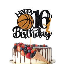 Crseniny Basketball Tillykke med 16-?rs f?dselsdagen Kage Topper Basketball Sports Kagevalg Sk?l til 16 ?rs f?dselsdag Kage Dekoration B?rn Dreng
