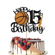 Crseniny Basketball Tillykke med 15-?rs f?dselsdagskage Topper Basketball Sportskagevalg Hurra for 15 ?rs f?dselsdag Kagedekoration B?rn Drenge P