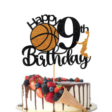 Crseniny Basketball Tillykke med 9-?rs f?dselsdag Kage Topper Basketball Sports Kagevalg Baby Shower 9-?rs f?dselsdag Kagepynt B?rn Drenge Piger