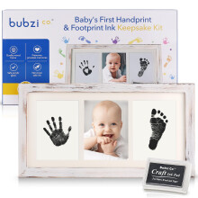 Sada Bubzi Co Baby Handprint & Footprint Photo Frame pro novorozen dvky a chlapce Jedinecn drkov sada pro miminko pro vzdobu registru Pamtn d