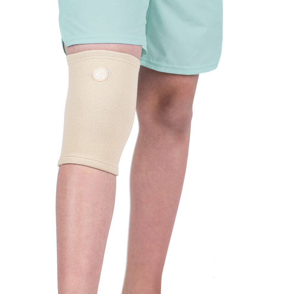 Karm Beige Kids Knee Brace Sleeve - Youth Knee Compression Sleeve For Kids Child - Support For Pain Sports Football Basketball Gymnastics Recovery Bo