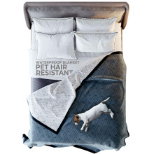 Vandtt hundetppe til seng - 90 x 90 tommer King/Queen Size - Dynehrresistent tppe til sm til store hunde - Vaskbart lkagett vendbart senge
