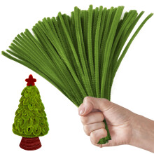 100 STKS Groene Pijpreiniger Gekleurde Pijpreinigers voor Ambachten Pijpreinigers Set Pijpreiniger Craft Pijpreiniger Kerstbomen