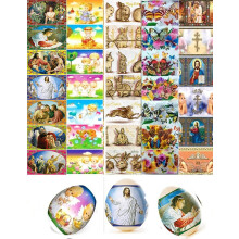 Lot 5 Easter Decorating Stickers for Easter Eggs Dying Kit Dye - Psanky Pisanki Pisanka Eggs Religious Shrink Sleeves Wrap Wrappers Paas Cover Ea