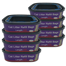 8-pack kattenbakvulling-navulzakken, compatibel met Genie Cat Litter Standard- en Plus-emmers