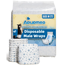 Apupmeo Wegwerp Hondenluiers Man Wraps Medium 50 Counts Superabsorberende Doggie Luiers voor Reuen met Incontinentie Markering of Prikkelbaar Pla
