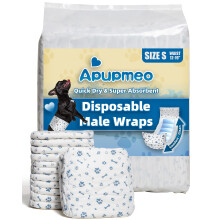 Apupmeo Wegwerp Hondenluiers Mannelijke Wraps Klein 50 Telt Superabsorberende Doggie Luiers voor Reuen met Incontinentiemarkering of Prikkelbaar