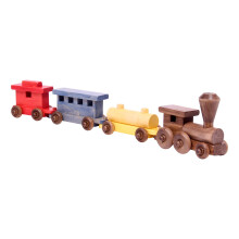 AmishToyBox.com Zestaw zabawek z drewnianym pociagiem dlugosc 24 cali wykonczenie zatwierdzone przez CPSIA (Circus Splash)