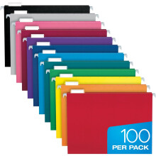 Pendaflex hngmappsmappar 100 paket hngmappsmappar Letterstorlek med 1/5 snitt justerbara flikar 8,5 X 11 mappar 12 olika frger