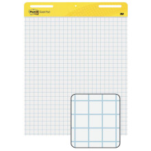 Post-it Super Sticky Easel Pads With 1"""" Grid Lines 25"""" x 30"""" White Pack Of 2 Pads