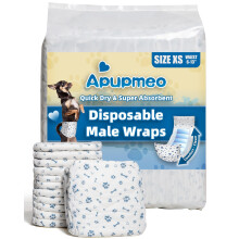 Apupmeo Wegwerp Hondenluiers Mannelijke Wraps XS 50 Telt Superabsorberende Doggie Luiers voor Reuen met Incontinentiemarkering of Prikkelbaar Pla