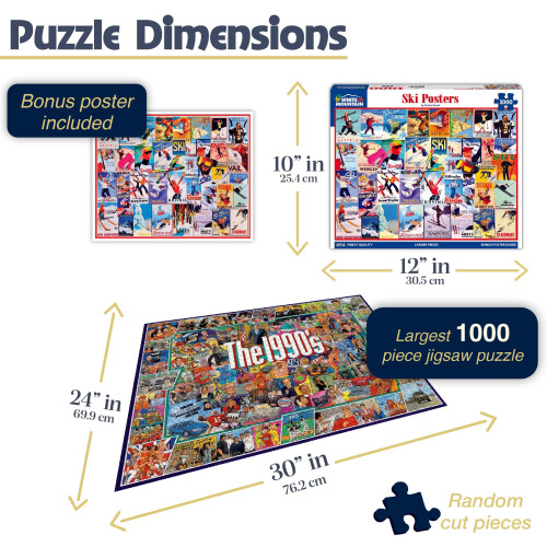 WHITE MOUNTAIN White Mountain Puzzles Poster di sci - Puzzle da 1000 pezzi 2